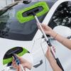 Windshield Cleaner Tool 180° Rotatable and Extendable Handle Auto Windscreen Cleaning Brush Dust Remover for Car Mirrors & Glass