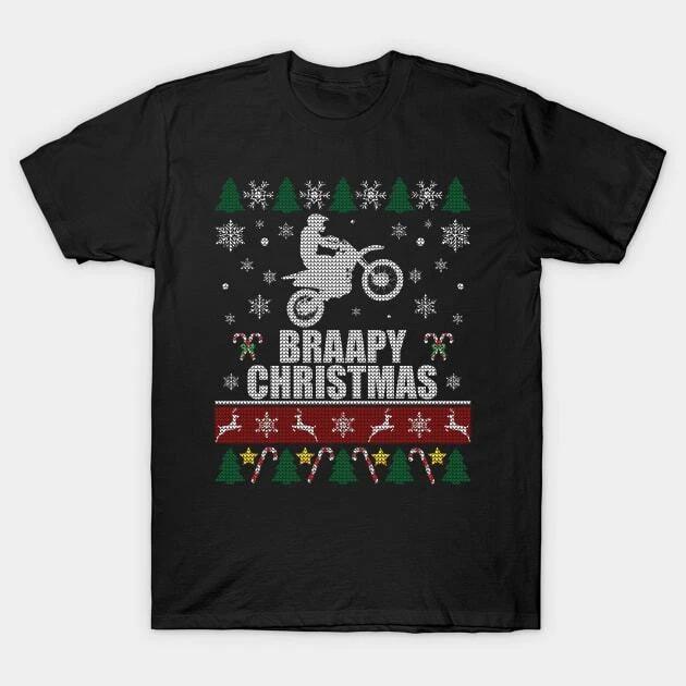 Braapy Christmas Motocross Made in Australia T-Shirt S
