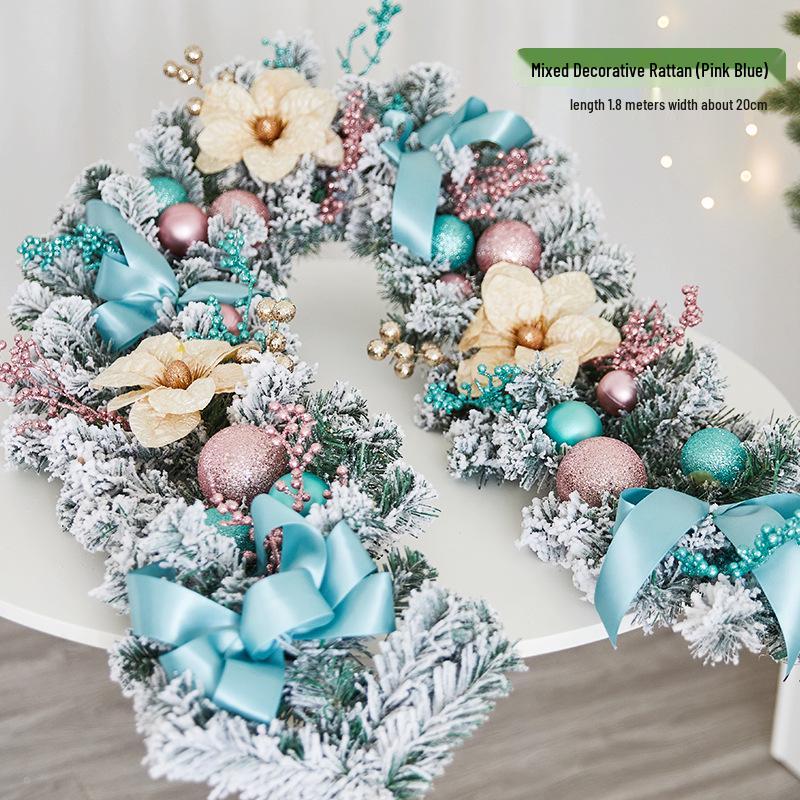 Luminous Christmas Garland and Wreath Ornaments for Shopping Malls, Hotels, and Staircases.