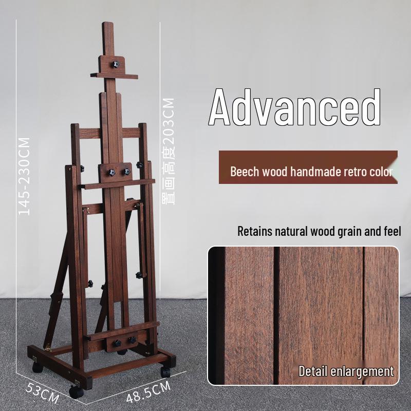 Adjustable Beech Wood Easel: Floor & Tabletop Folding Stand for Sketching & Oil Painting