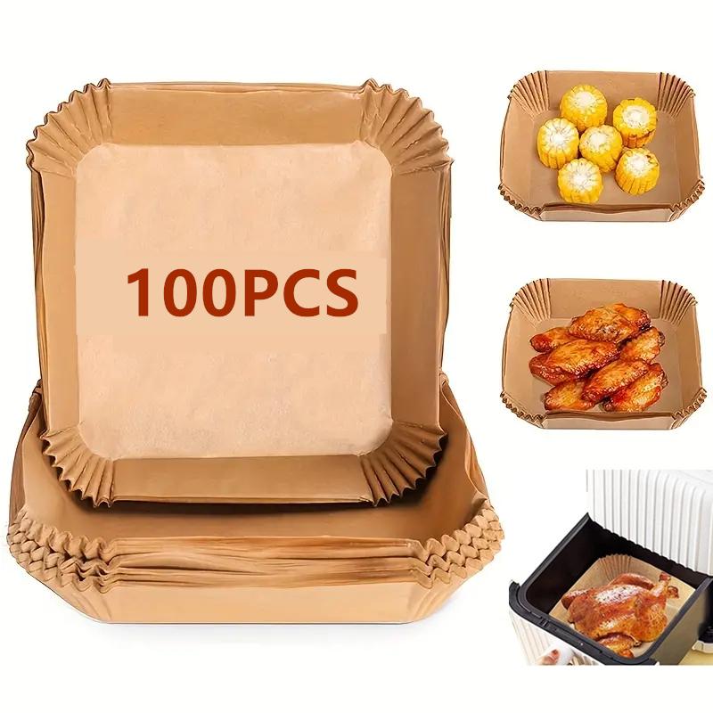 50/100Pcs Air Fryer Disposable Paper Parchment Wood Pulp Steamer Cheesecake Air Fryer Accessories Baking Paper For Air Fryer