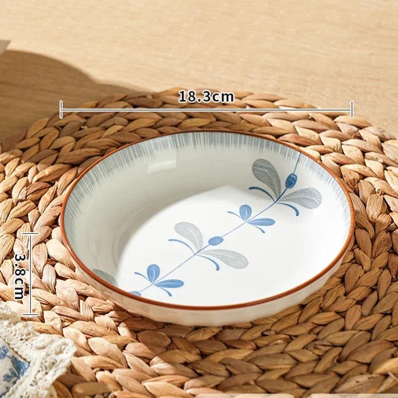 

Керамические тарелки в стиле ретро в китайском стиле для ресторанов и гостиниц класса люкс, фруктовые салатницы, домашние изысканные блюда, рыбные тарелки, уникальная посуда