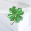 Enamel Four Clover Brooches for Women Unisex Rhinestone Botanical Pins Event Party Gifts Backpack Decoration Clothes Accessories
