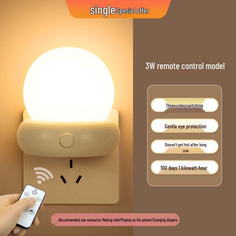 Remote-Controlled Night Light for Baby Feeding & Children's Sleep