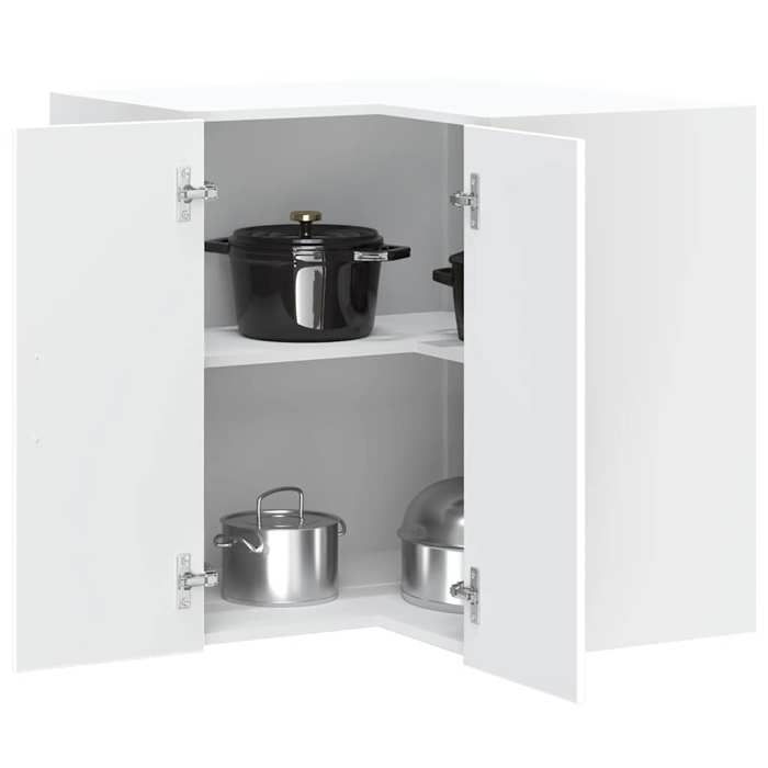 VidaXL Armoire d'angle murale de cuisine Lucca blanc bois d'ingénierie, armoire murale de cuisine, meuble d'angle mural, 853857