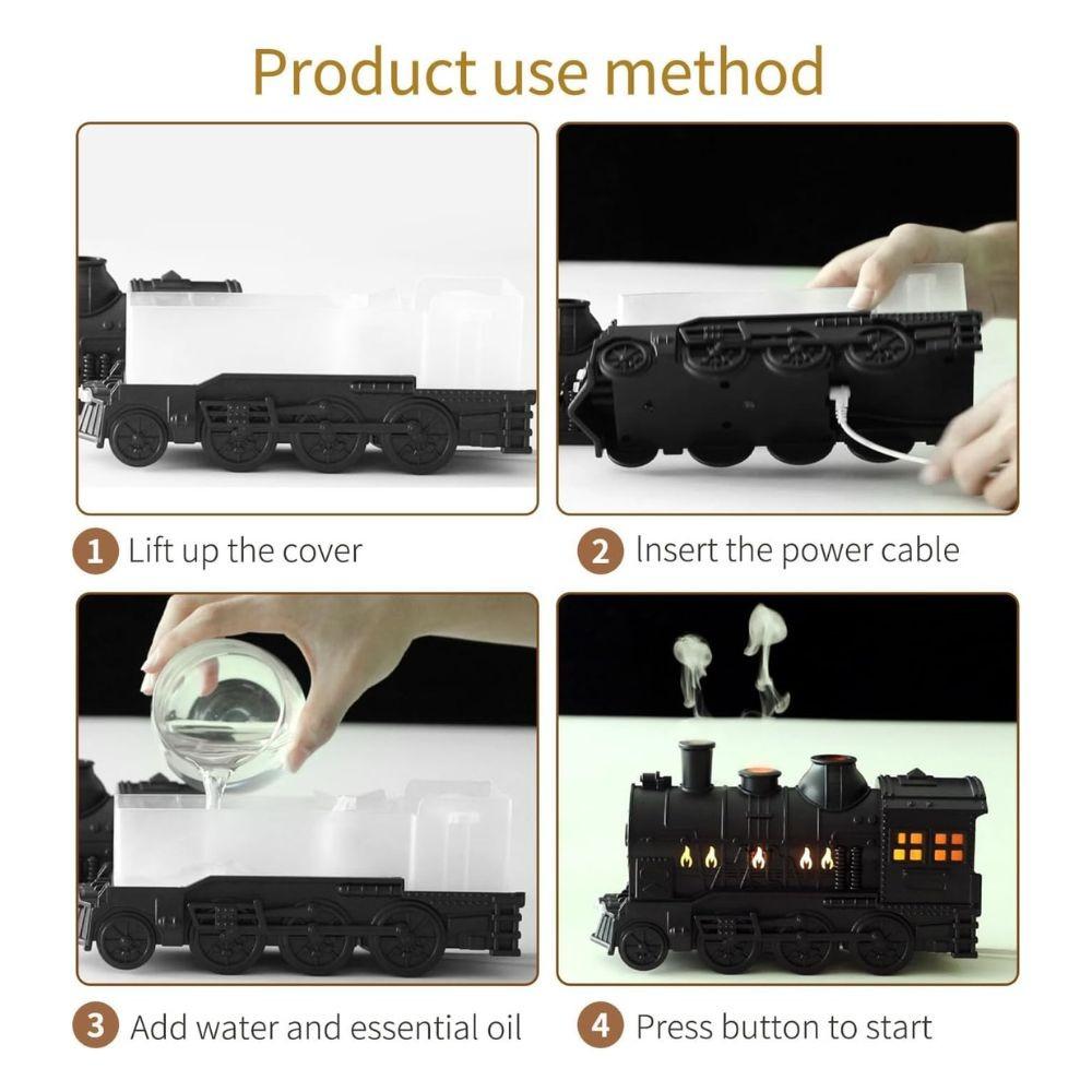 HOMLLY Dampfzug Diffusor Luftbefeuchter mit Licht (300ml)