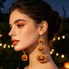 Fashionable Lightweight Earrings for Women 1 Pair Halloween Women, Acrylic Gothic Dangle Earrings, Theme Jewelry Friends Spooky Bat Pumpkin