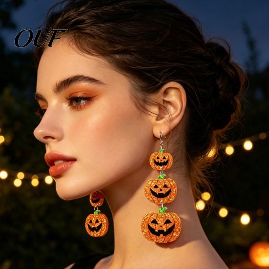 Fashionable Lightweight Earrings for Women 1 Pair Halloween Women, Acrylic Gothic Dangle Earrings, Theme Jewelry Friends Spooky Bat Pumpkin