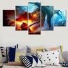 5 Pieces Canvas Wall Arts Video Games Dragon Monster Hunter Fantasy Art Lance Fire Forest Poster Painting Home Decor Living Room