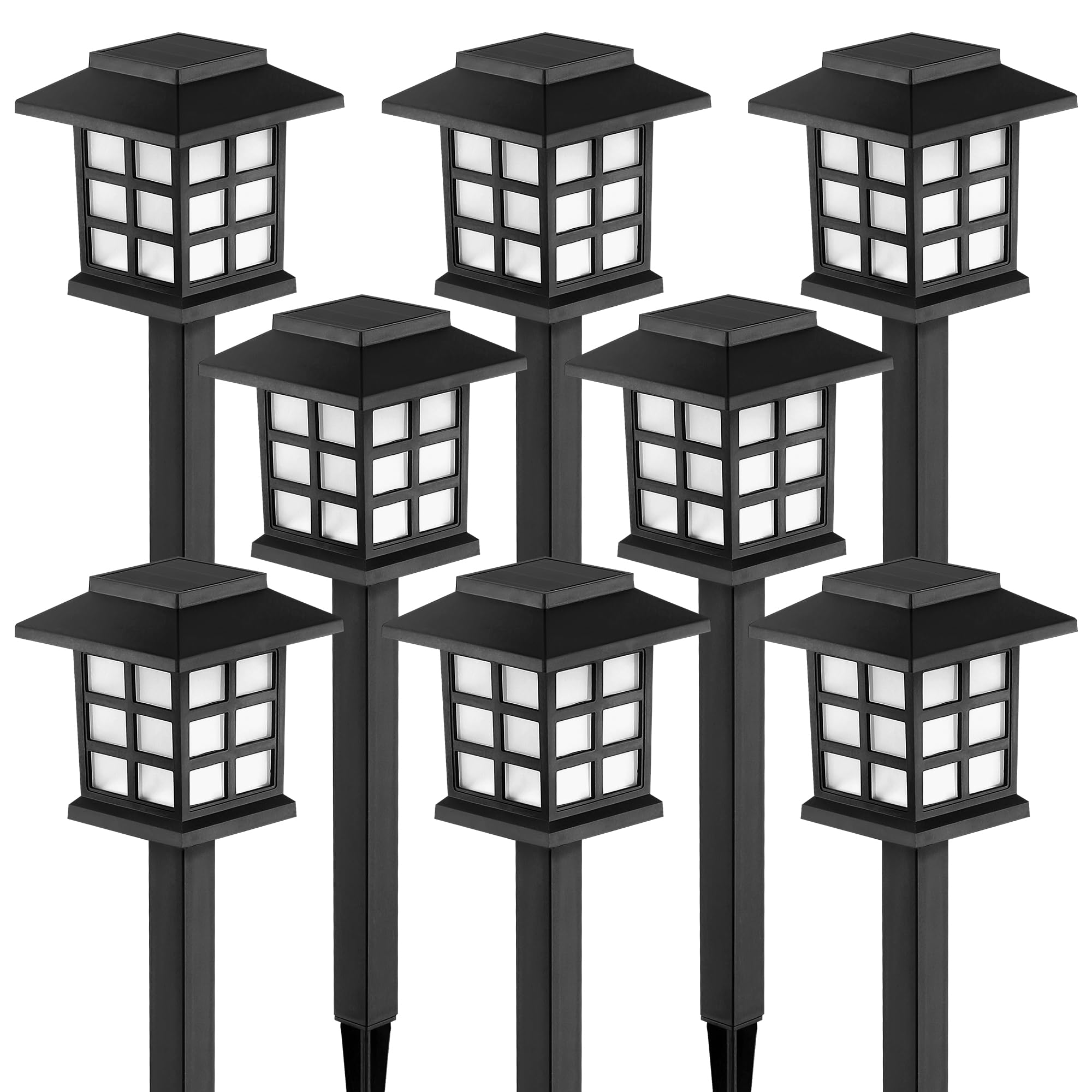 Solar Outdoor Lights LED Solar Lights Outdoor Waterproof, Solar Walkway Lights Main 200mah&0.06