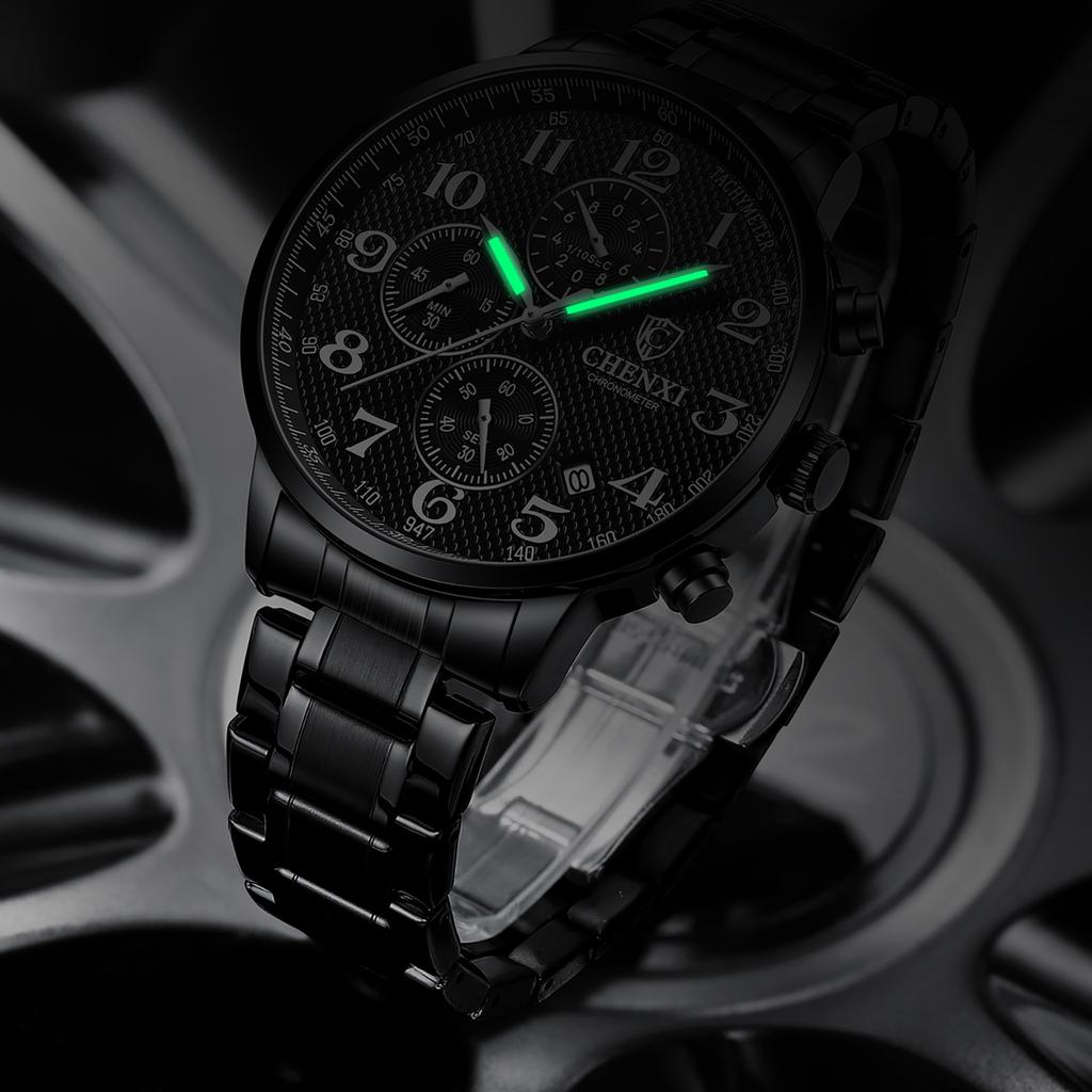 Watches For Men CHENXI Brand High Quality Waterproof Quartz Chronograph Watch Luminous Calendar Stainless Steel Wristwatch