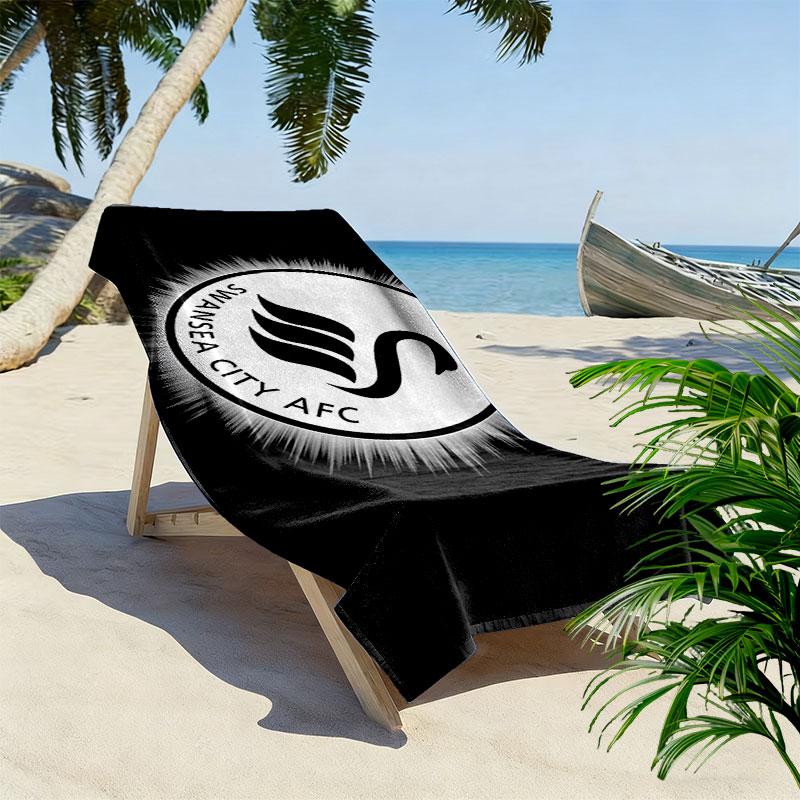 Swansea City logo Print Beach Towel, Large Soft Quick Dry Towel for Beach Camping Swimming