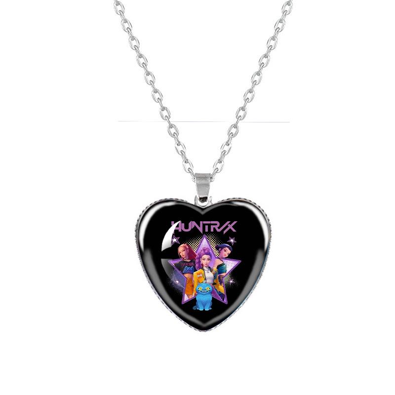 Kpop Demon Hunters Peach Heart Necklace: Anime-Inspired Jewelry for Fans