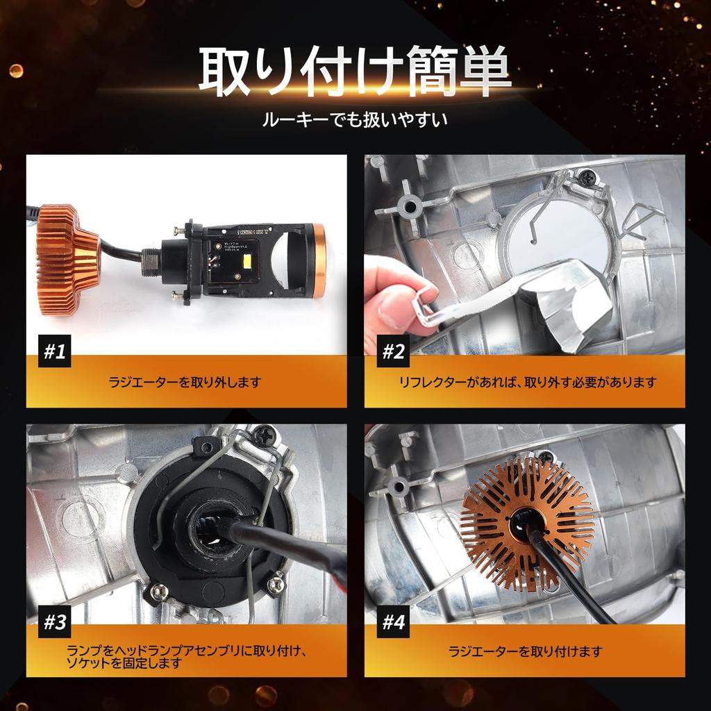 AILEO 2024 Kit H4 LED Headlight with Mini Projector Lens for Left Hand Drive,