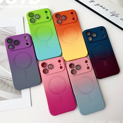 Liquid Silicone Gradient Magnetic Case for iPhone 17 16 15 14 11 12 13 Pro Max For Magsafe Shockproof Wireless Charging Cover
