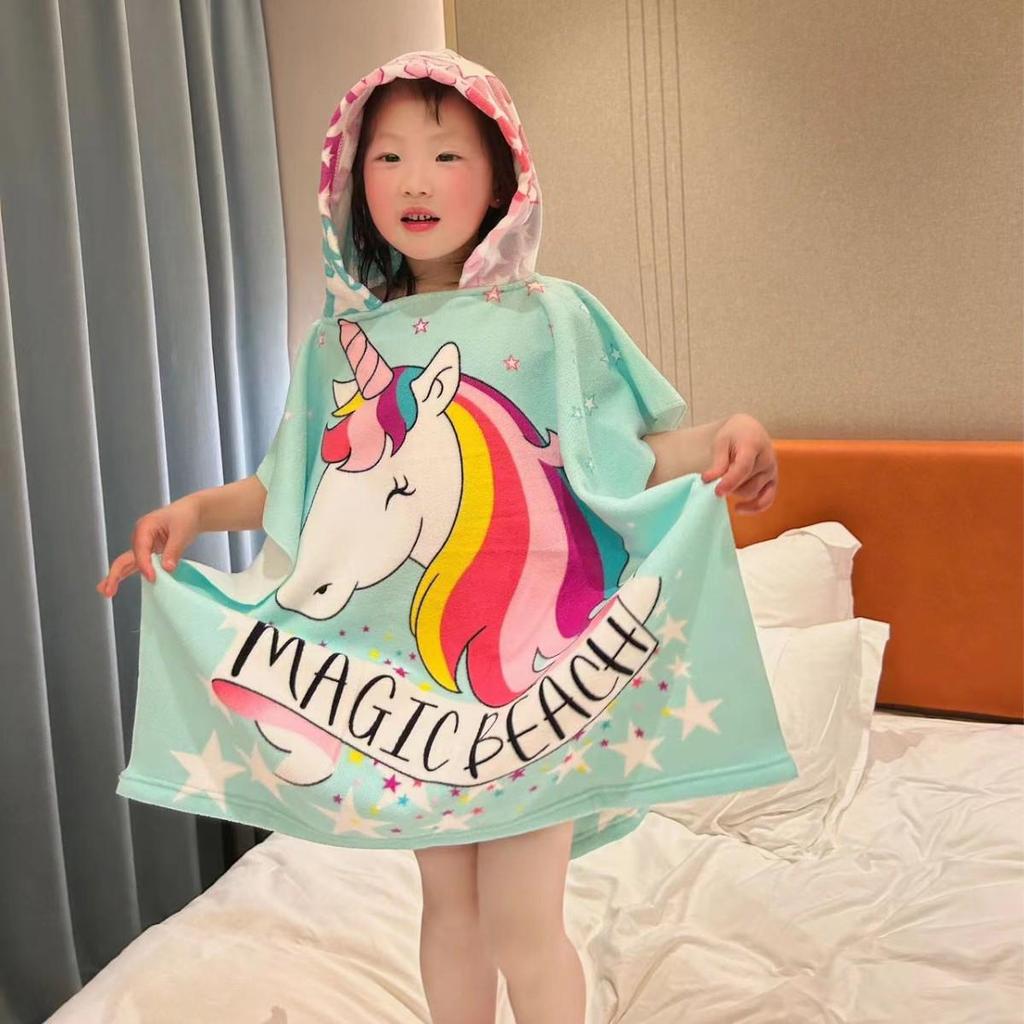 Adorable Cartoon Baby Bath Poncho - Soft, Skin-Friendly, Non-Shedding, Quick-Dry, Absorbent Towel