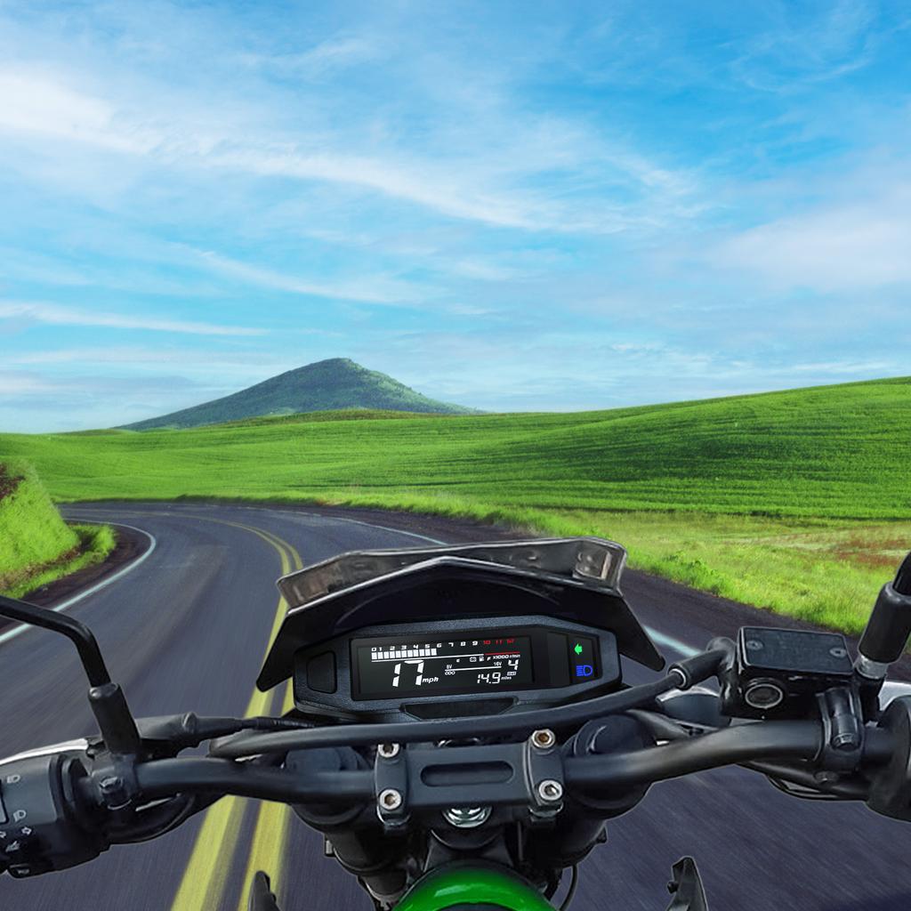 Mini Universal Drehzahlmesser für Motorrad LCD Digitaler Tacho Kilometerzähler Elektromotorrad Geschwindigkeitsmesser Moto Zubehör