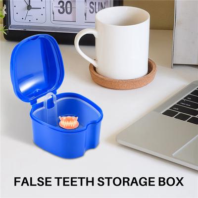 AD23-Caixa para Dentadura, Copo para Dentadura Com Peneira, Caixa Banho para Dentadura Caixa de Armazenamento de Dentes Postiços Com Cesta Rede Recipiente Suporte Para Viagem