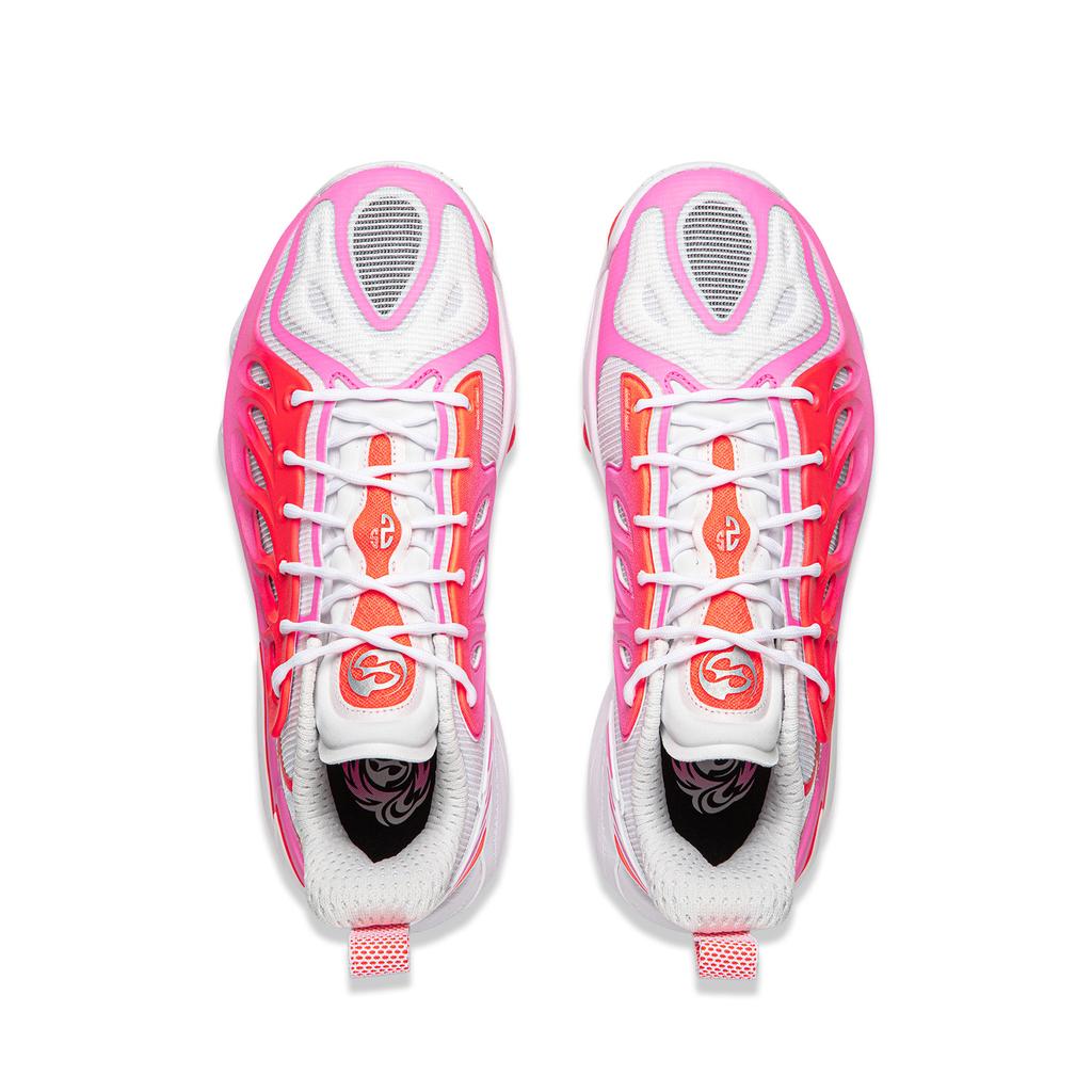Li Ning BadFive Chase 2 SUPER Abrasion Resistant Anti Twist Grip Low top Basketball Shoes Men's White Red Pink ABFW013-5