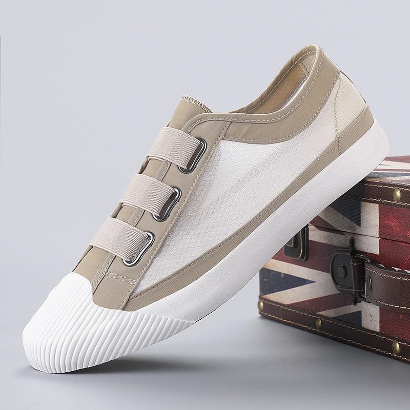 Men'S Shoes Trendy Shoes One Pedal Mesh Shoes Breathable Casual Shoes Mesh Canvas Shoes Flat Baseplate Shoes