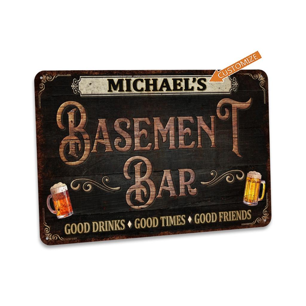 Personalized Bar Sign Metal Tin Plate Wall Art Home Garage Man Cave Decor
