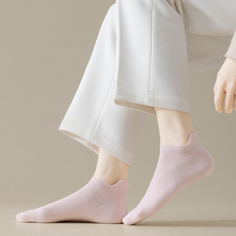 Women's Short Socks Summer Solid Color Boat Socks Ladies Sweat-absorbent Breathable Sports Socks