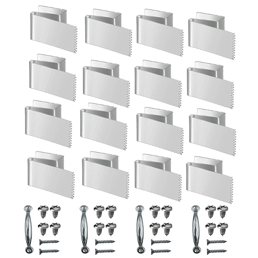 16PCS Clamps, Steel Hurricane Safety Clamps, Installation, Includes Securing Hurricane Shutters, Windows