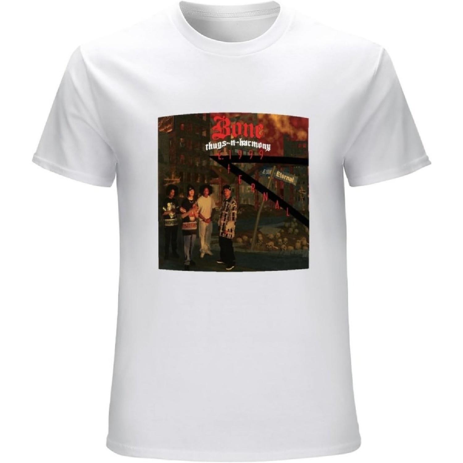 Men s Gerlernt Bone Thugs N Harmony E 1999 Eternal Graphic Tee Printed Fashion Shirt T-Shirts White S белый