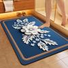 Embroidered Flower Diatom Mud Floor Mat Water Absorption and Dirt Resistant Foot Mat Household Bathroom Wear Resistant Fast Drying Anti Slip Floor Mat