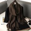 Lady Wrap Windproof Coffee Scarves Women Winter Scarf Warm Chunky Cashmere Shawl Outdoor Luxury Tassels Scarf