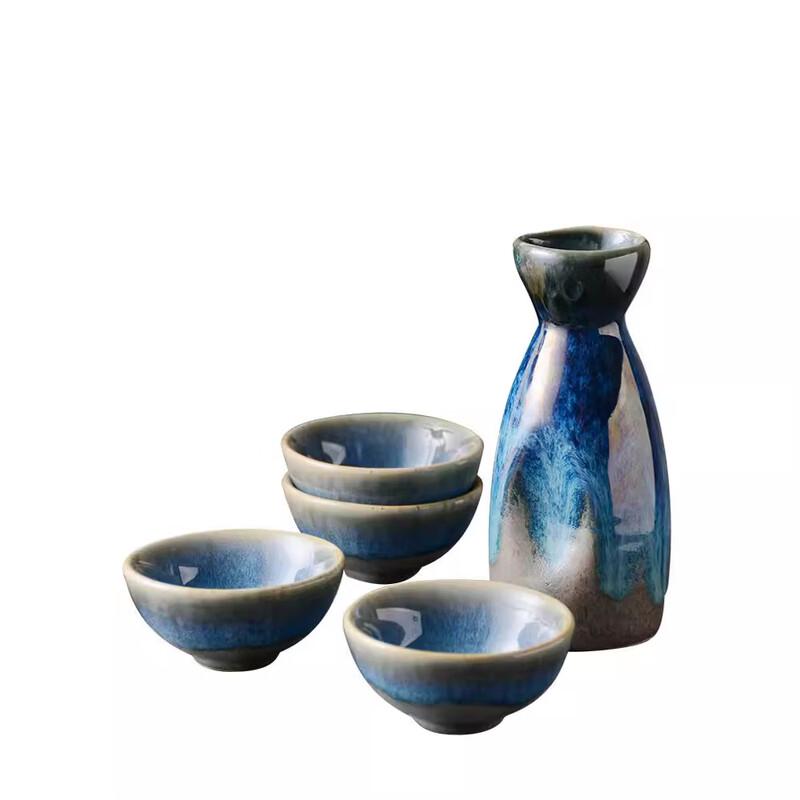 Set Giapponese Retrò in Ceramica Shanggqi per Sake e Vino Bianco