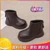 Children's Martin Boots Girls Boots 2025 New Children's Boots Baby Leather Boots Boys Autumn Round Head Leather Boots