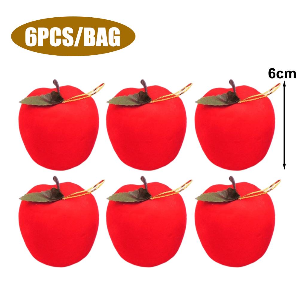 Realistic Eye-catching Simulation Red Apple Ornament Christmas Tree Decoration Navidad Xmas Atmosphere Pendant Home Festival