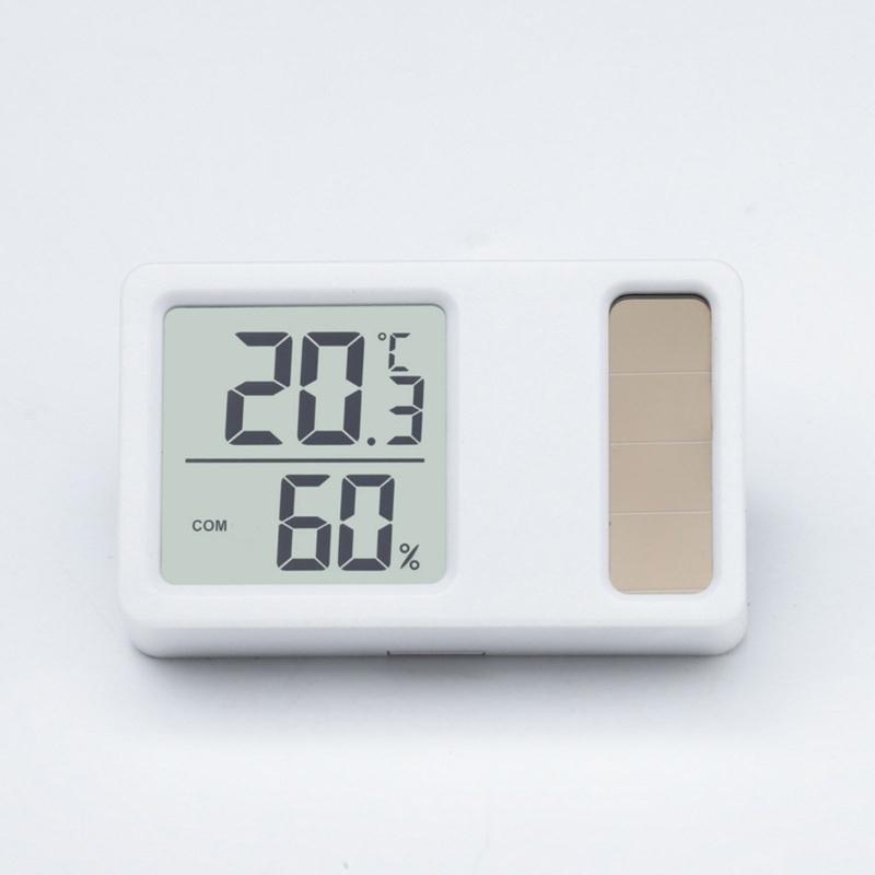 Thermometers Hygrometer Solar Powered Desktop Temperature Humidity Meter Gauge with LCD Display for Baby Room Office