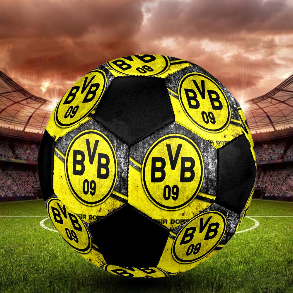 SIZE 5 Borussia Dortmund Soccer Ball Colorful All Ages Machine Stitched PVC Competition Ready Durable High-Bounce