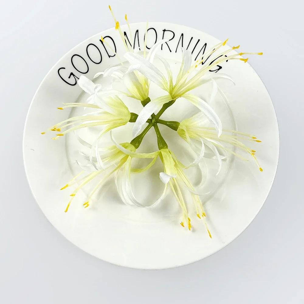 

1-10 шт. Искусственные красные лилии-пауки, головки цветов из шелковой ткани, Paramita Lycoris Radiata, Мандала Манджусака, Шелковые цветы, Домашний декор 1pcs