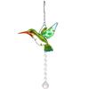 Green Crystal Hummingbird Pendant for Garden Chandelier Decor