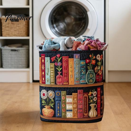Cozy Laundry Hamper Quilted Basket, Thick Durable Fabric Storage Hamper, with Lightweight Basket Reinforced Handles, Clothes Toys Organizer