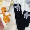1 Paar Neuheitliche Abstrakte 3D Katzen-Socken - Niedliches Cartoon-Katzen-Design, Mehrgrößen-Mittelwaden-Socken für Männer & Jugendliche, Partygeschenke, Einzigartiges Geschenk für Katzenliebhaber