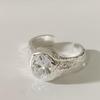 Elegant Adjustable Open Index Finger Ring with Large Inlaid Diamonds