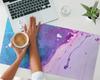 Anti-Slip Protective Desk Mat with Abstract Wave Graphic 90x45 Cm