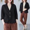 Estivo Primaverile Cotone Lino Protezione Solare Cappotto Vestibilità Rilassata Letteratura Joker Piccolo Completo Manica Lunga Abbigliamento Tempo Libero Aggiornato