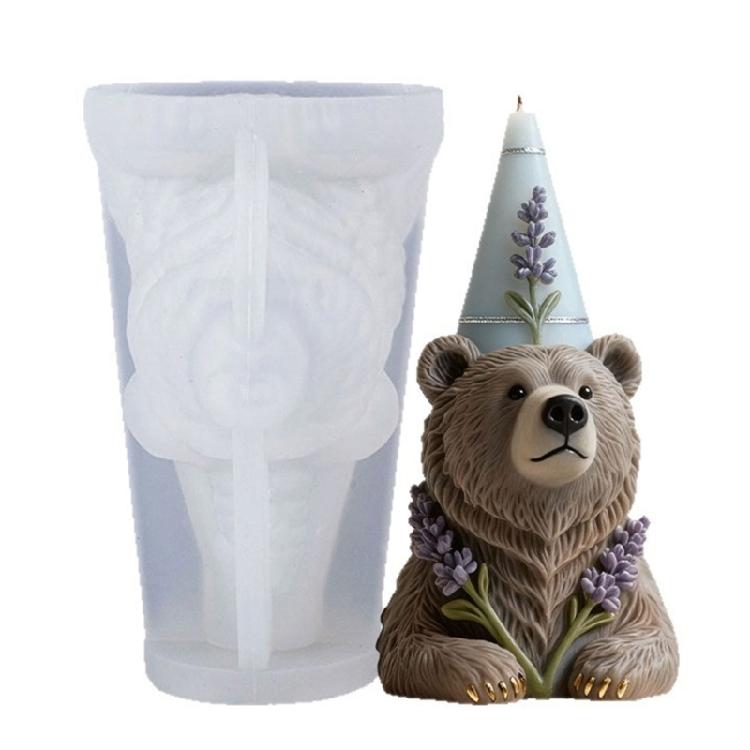 

Elastic Silicone Candle Mould Featuring Balloon Bear Figure Removal for Handcraft 1