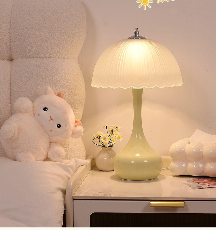 Nordic Minimalist Dimmable Glass Bedside Lamp: Modern, Warm, and Eye-Protecting