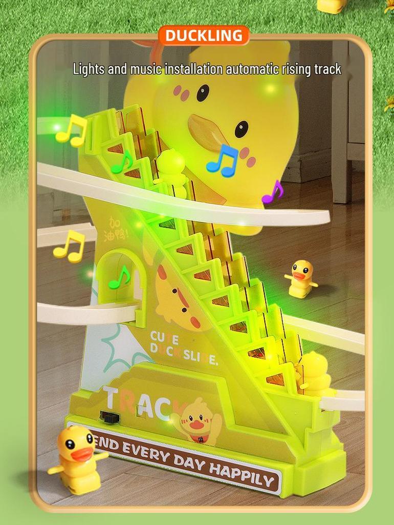 Children's Electric Climbing Duck Track: Interactive Light & Music Toy