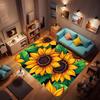 Customizable sunflower pattern non-slip rug, soft flannel, washable, non-slip backing, suitable for living rooms, bedrooms, bath