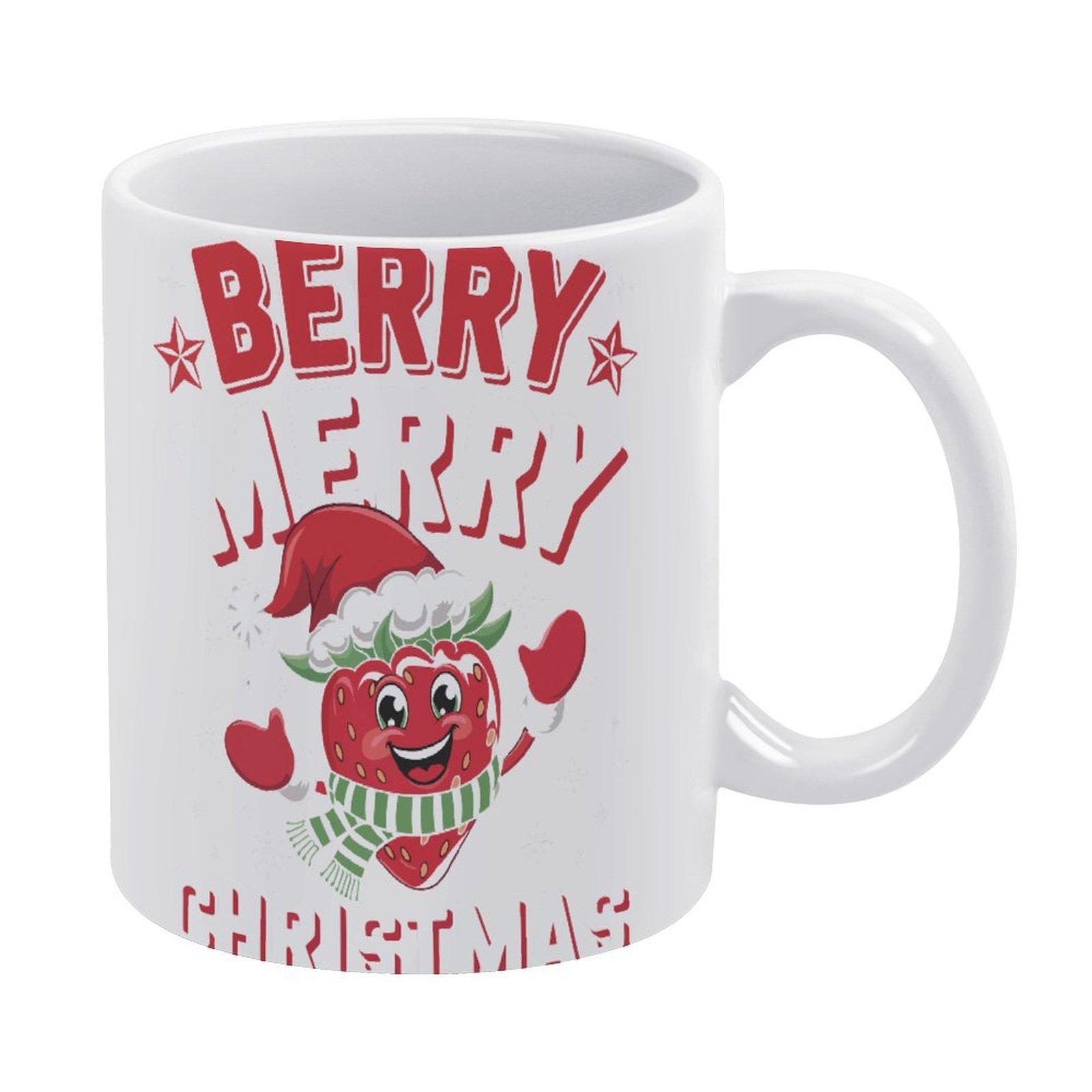 

1pc 11oz blank ceramic coffee mug, double-sided printed cup, glossy fresh look, robust bottom, ideal mug for casual drinks and warm coffee белый