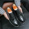 Fashion Men's Fashion Vintage Casual Derby Shoes Men Leather Shoes Evening Dress Wedding Party Shoes Mens Business Office Oxfords Flats