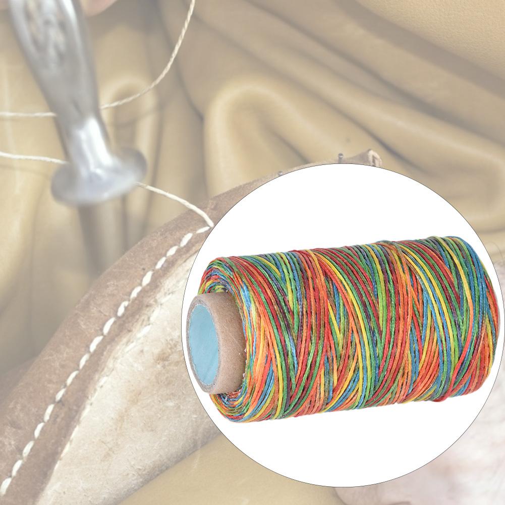 150d 250 Crafts Meters Leather Flat Sewing Thread Hand Stitching Waxed Thread Colorful