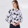 Danmo Women Shirt Cat Pattern Printed Personality Tops and Blouses Fashion Office Lady Long Sleeve Clothes